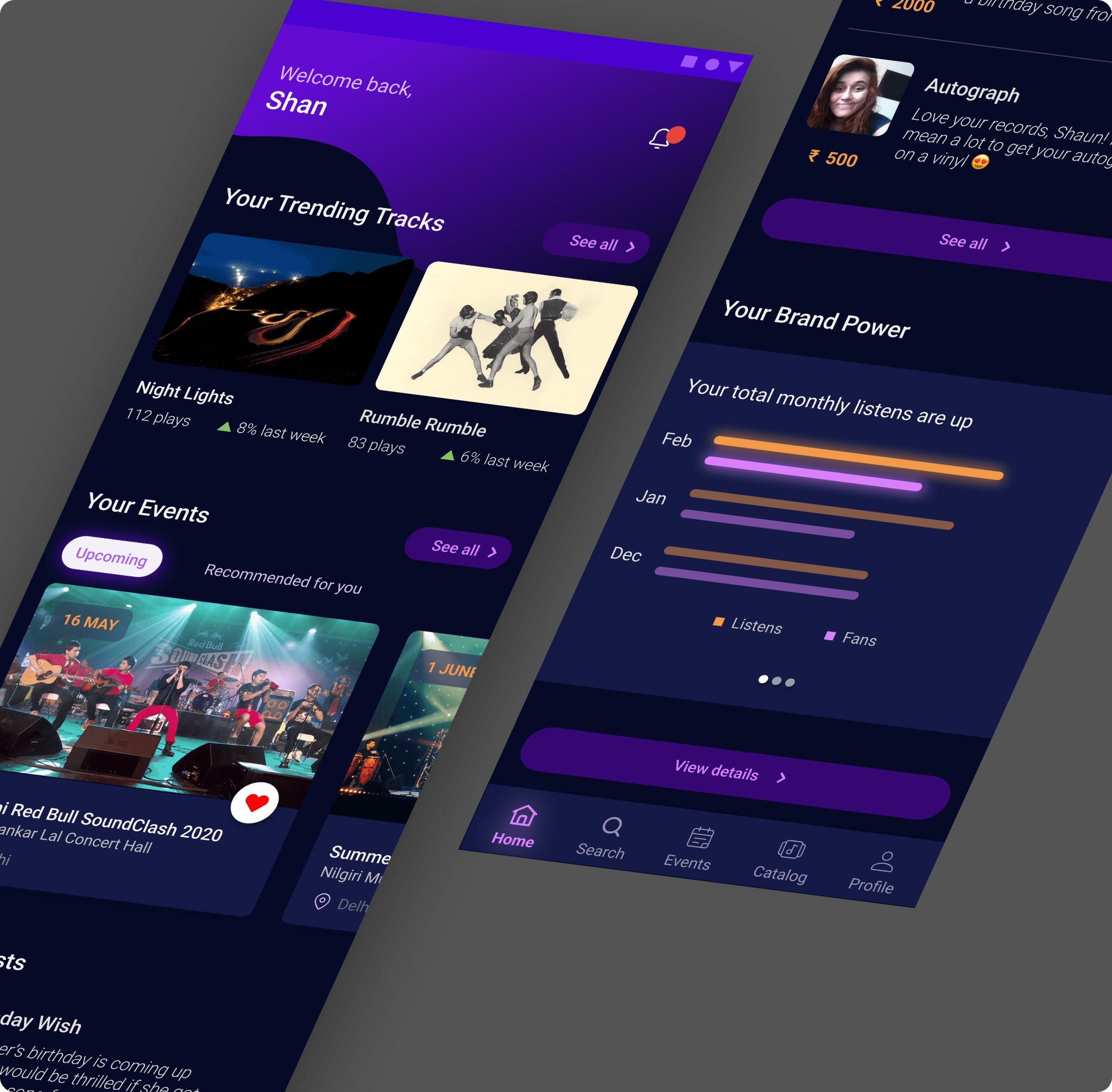 Artist manager app concept