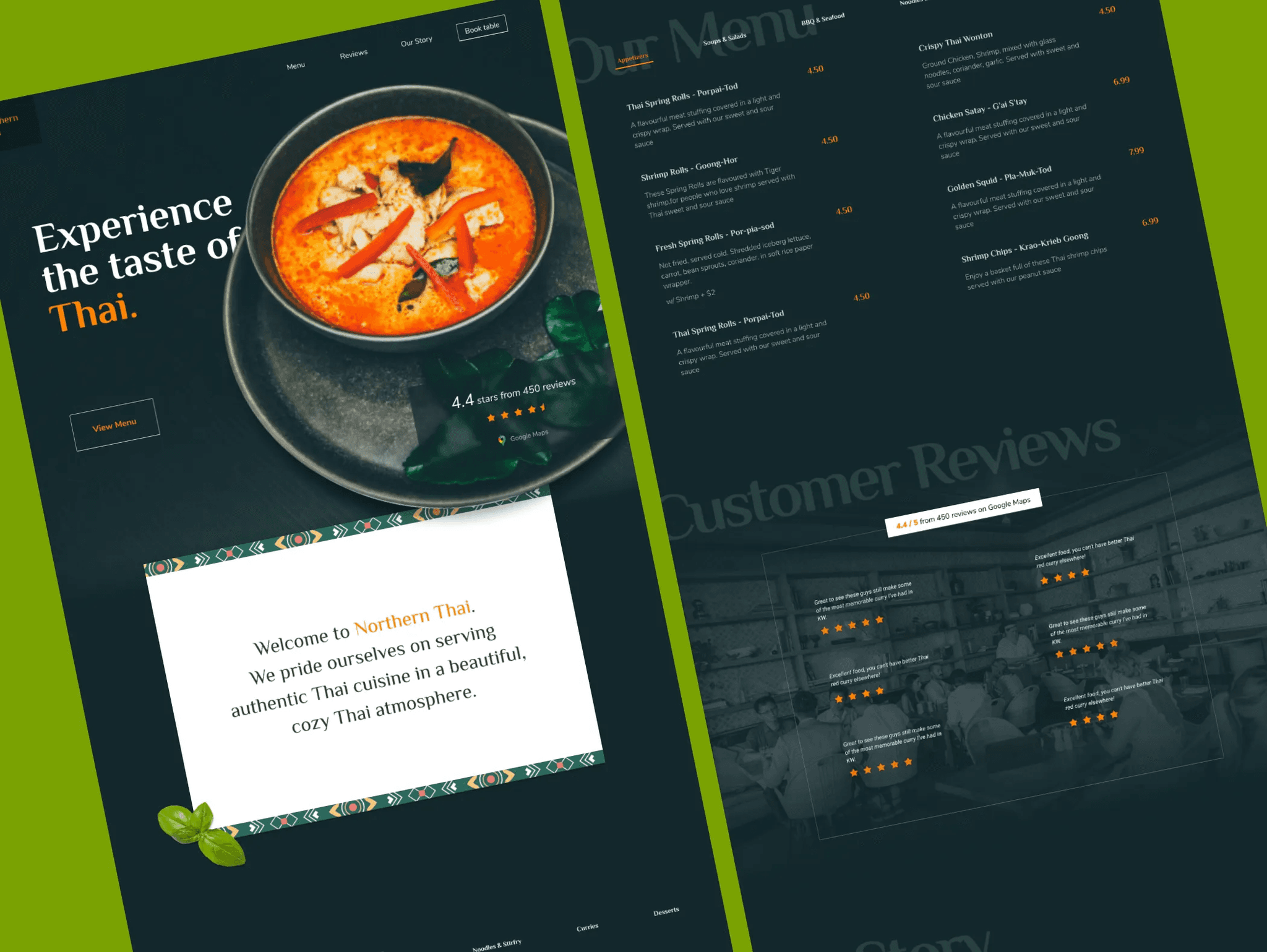 Northern Thai restaurant website